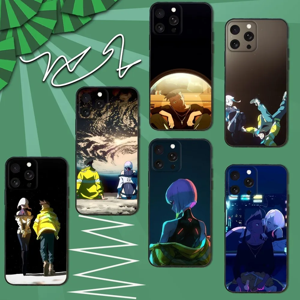 

Cyberpunk Game E-Edgerunners Phone Case For iPhone 16e,16,15,14,13,12,11,Pro,X,XS,Max,XR,Plus,Mini Soft Black Cover