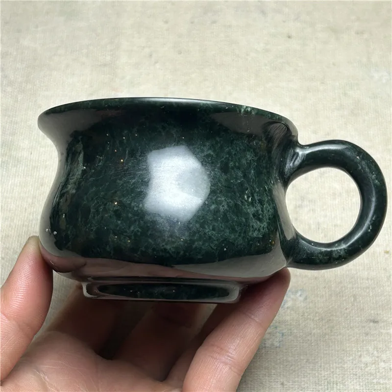 

Натуральный зеленый нефритовый чайный стакан, каменная кружка, китайская тибетская медицина, королевский камень, магнитные нефритовые чашки, кружки с ручкой, чашка для молока, кофе