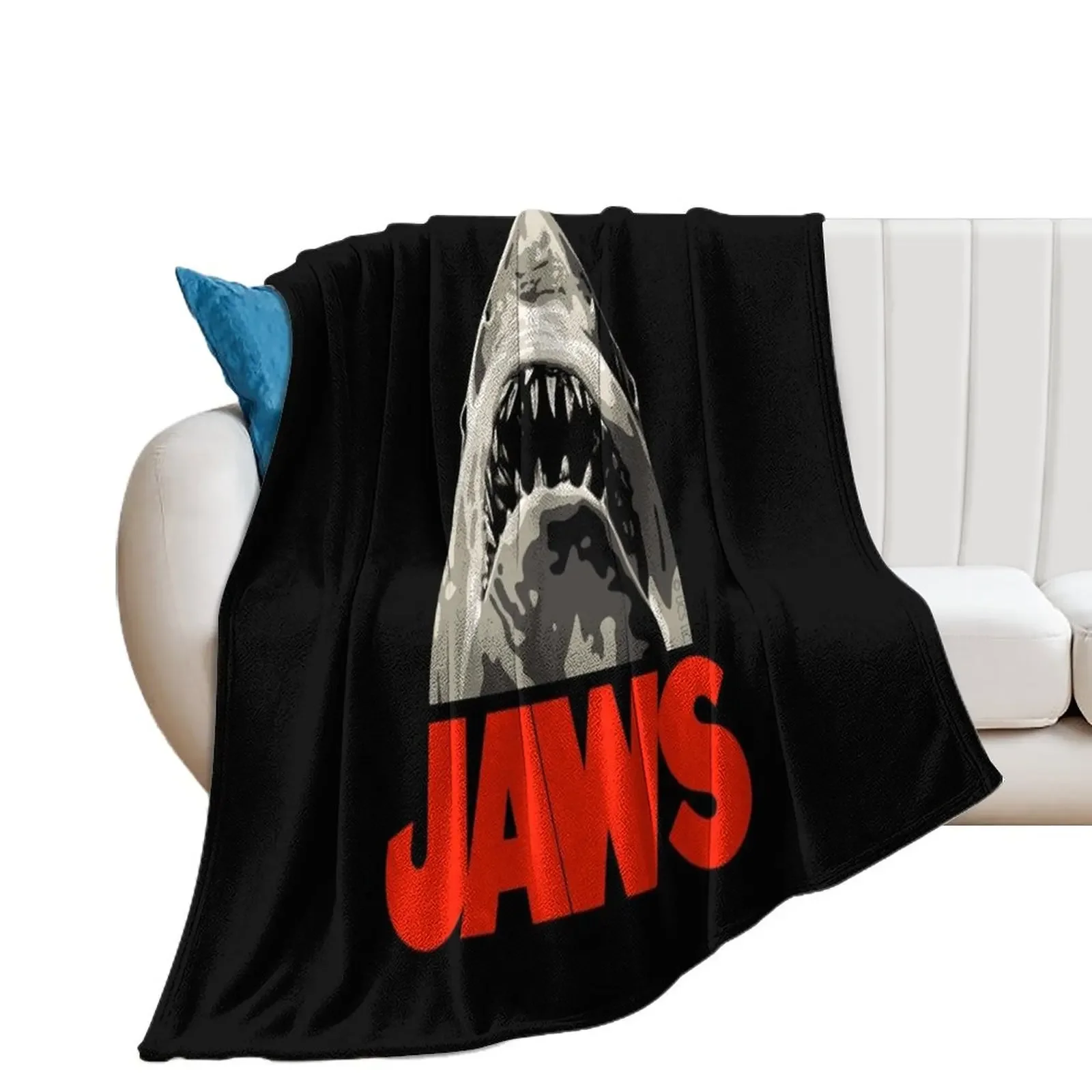 

JAWS - Great White Shark Throw Blanket Thermals For Travel Camping Blankets