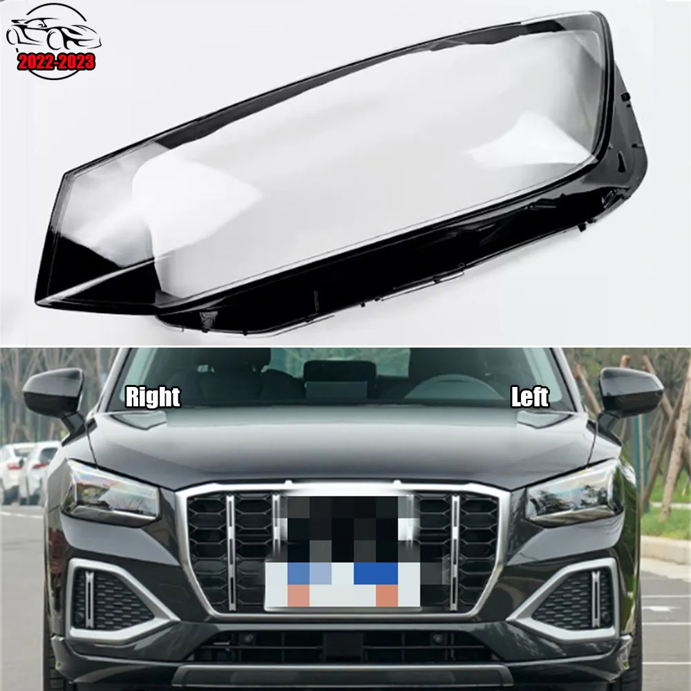 

For Audi Q2L 2022 2023 Headlight Cover Transparent Mask Headlamp Lamp Shell Replace Original Lampshade Plexiglass