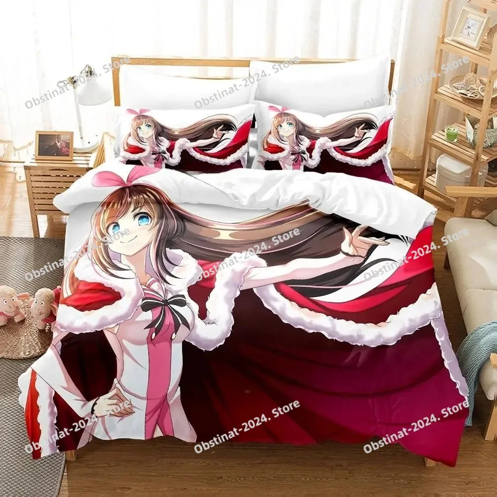 

3d Printing Anime Kawaii Girls Kizuna AI Bedding Set Single Twin Full Queen King Size Bed Set Adult Kid Bedroom Duvet Cover Sets
