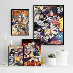 Anime Fairy Tail Self-adhesive Art Poster Fancy Wall Sticker for Living Room Bar Decoration Vintage Decorative Painting