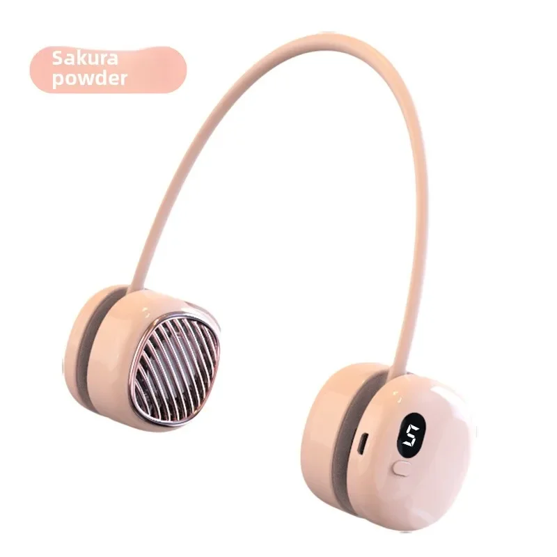 

Мини-USB перезаряжаемый шейный вентилятор; безлистный; бесшумный; громкая связь; цифровой дисплей; путешествия; спорт; летнее охлаждение; легкий вентилятор.