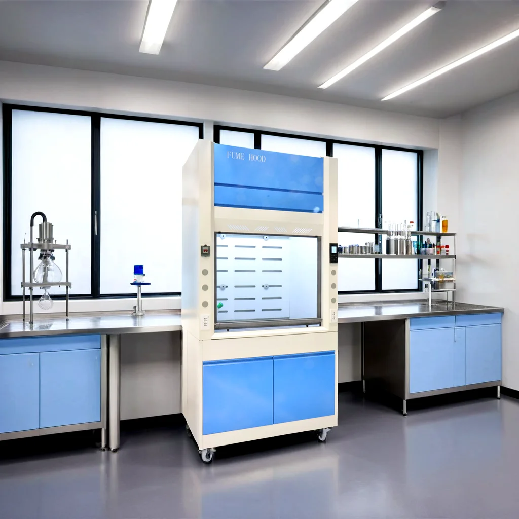 Laboratory 1.8m 5mm Tempered Glass with Faucet Sink Fume Hood Chemical All Steel Fume Hood