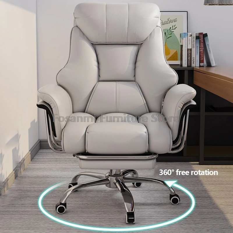 Strong Support Leather Office Chair with Wide Armrests Ergonomics Home Gamer Desk Swivel Chair Adjustable Gaming Computer Chairs