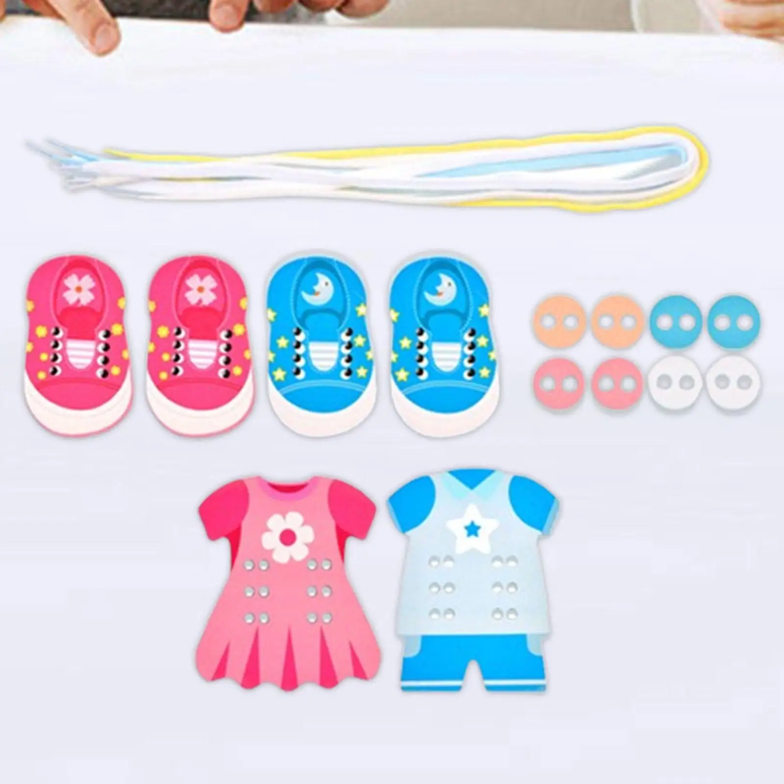 Shoelaces Threading Toys,Fine Motor Skills,Shoelaces Tying Toy,Teaching Kits for Kids,Learn to Tie Shoelaces Kindergarten