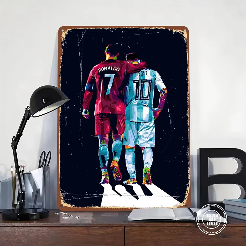 Ronaldo Tinplate Poster Customized Wall Art Vintage Metal Signs Retro Tin Plaque for Room Decoration Gaming Luxury Home Decor
