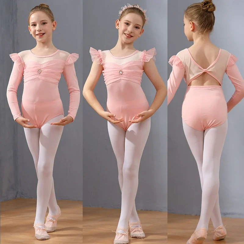 

Новая детская танцевальная одежда, комбинезон, балетные трико для девочек, гимнастическая тренировочная форма, детская одежда, балетное трико для девочек