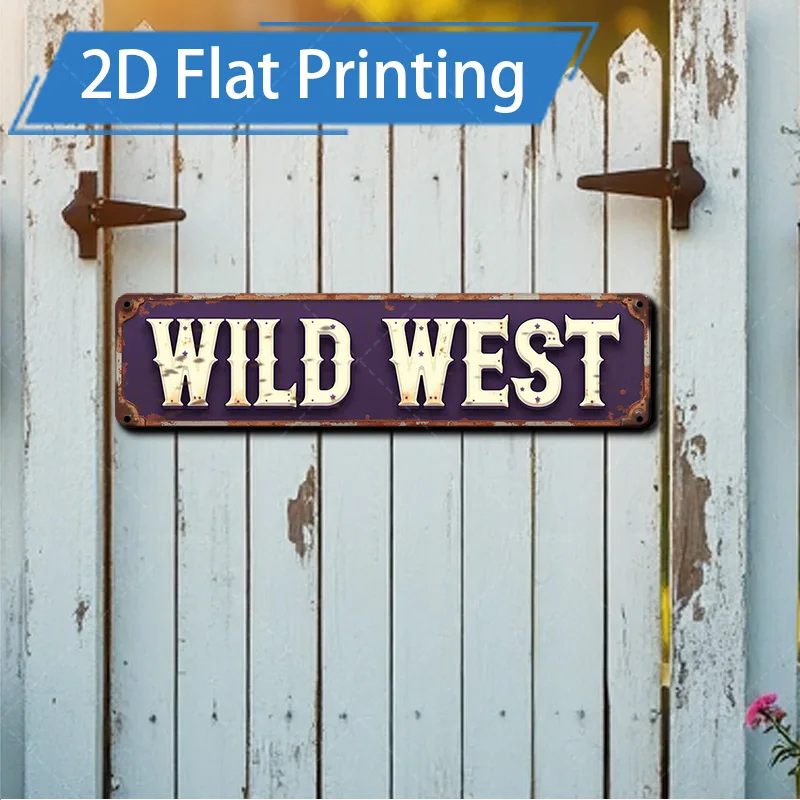 1 قطعة 4x16 بوصة علامة معدنية "الغرب البري الريفي" علامة معدنية ديكور مزرعة عتيق"