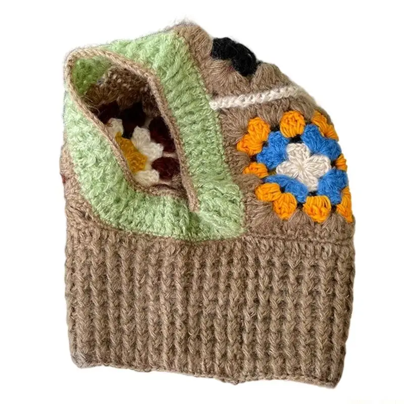 31BF Stylish Crochet Balaclava with Integrated Neck Warmer Ensuring Comfort and Heat Retention for Winter Adventures and City