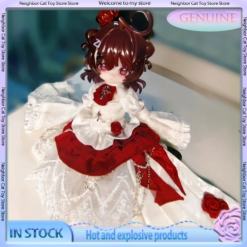 COME4FREE Bjd Clothes 1/8 Bjd Dress Set Ob11 Doll Outfit Red White Ruffled Skirt Chain Decor Fairy Tale Style Doll Clothing