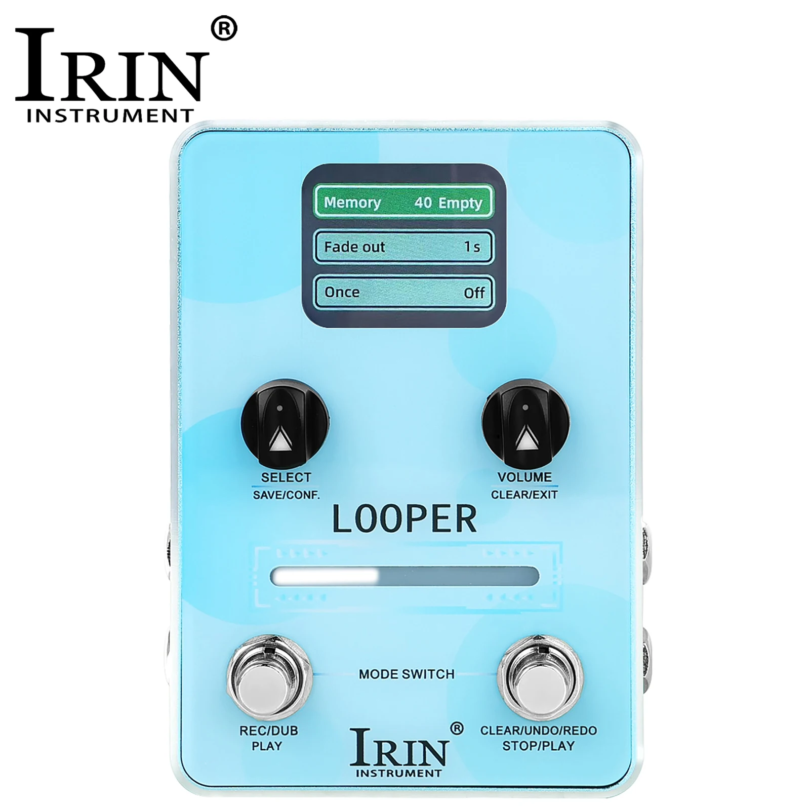 

IRIN Electric Guitar Effect Pedal XS-02 Phrase Looper Effects Pedal 40 Storage 160 Minutes Recording Time Guitar Accessories