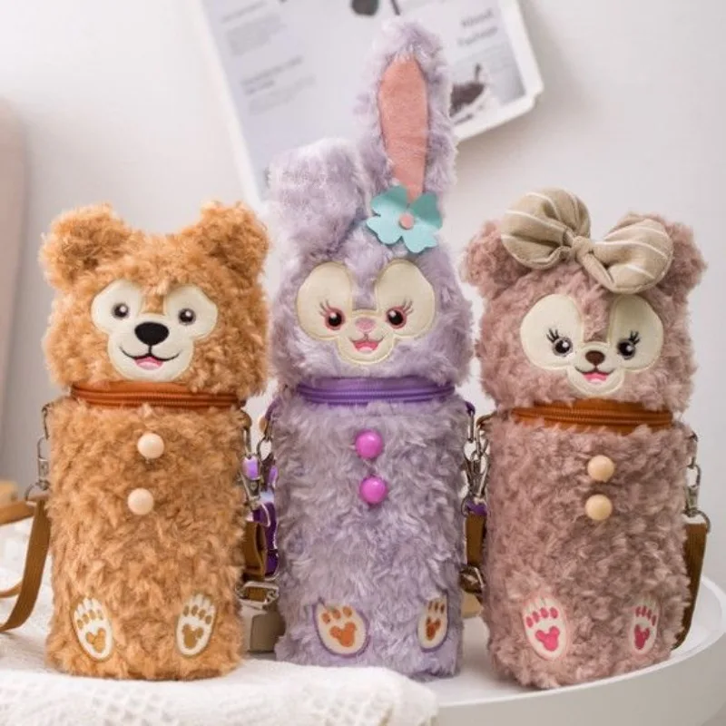 Disney Stellalou ShellieMay Duffy Cartoon Cup Cover Creative Kawaii Anti-scalding Insulated Portable Insulated Crossbody Cover