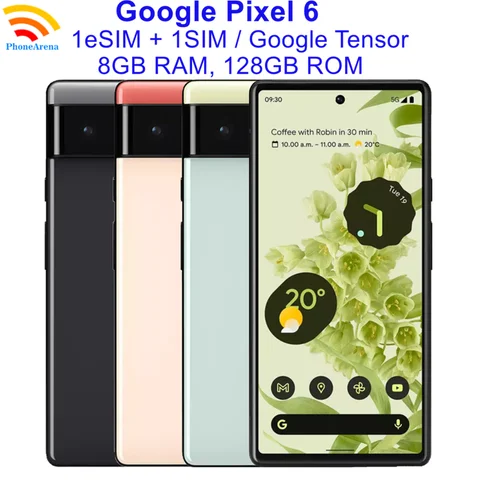 Google Pixel 6 5G 8GB RAM 128GB 256GB ROM 6.4" AMOLED NFC Google Tensor Octa Core Unlocked Android Pixel6 Original Cell Phone