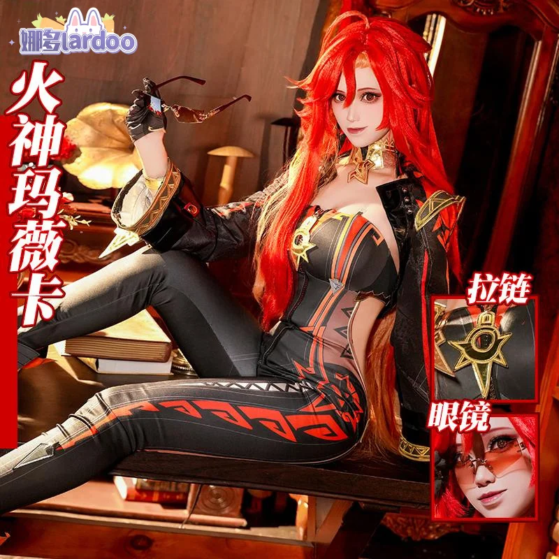 

Mavuika Cosplay Costume Game Genshin Impact Uniform Halloween Carnival Party Christmas Play Role Clothes Clothing for Women