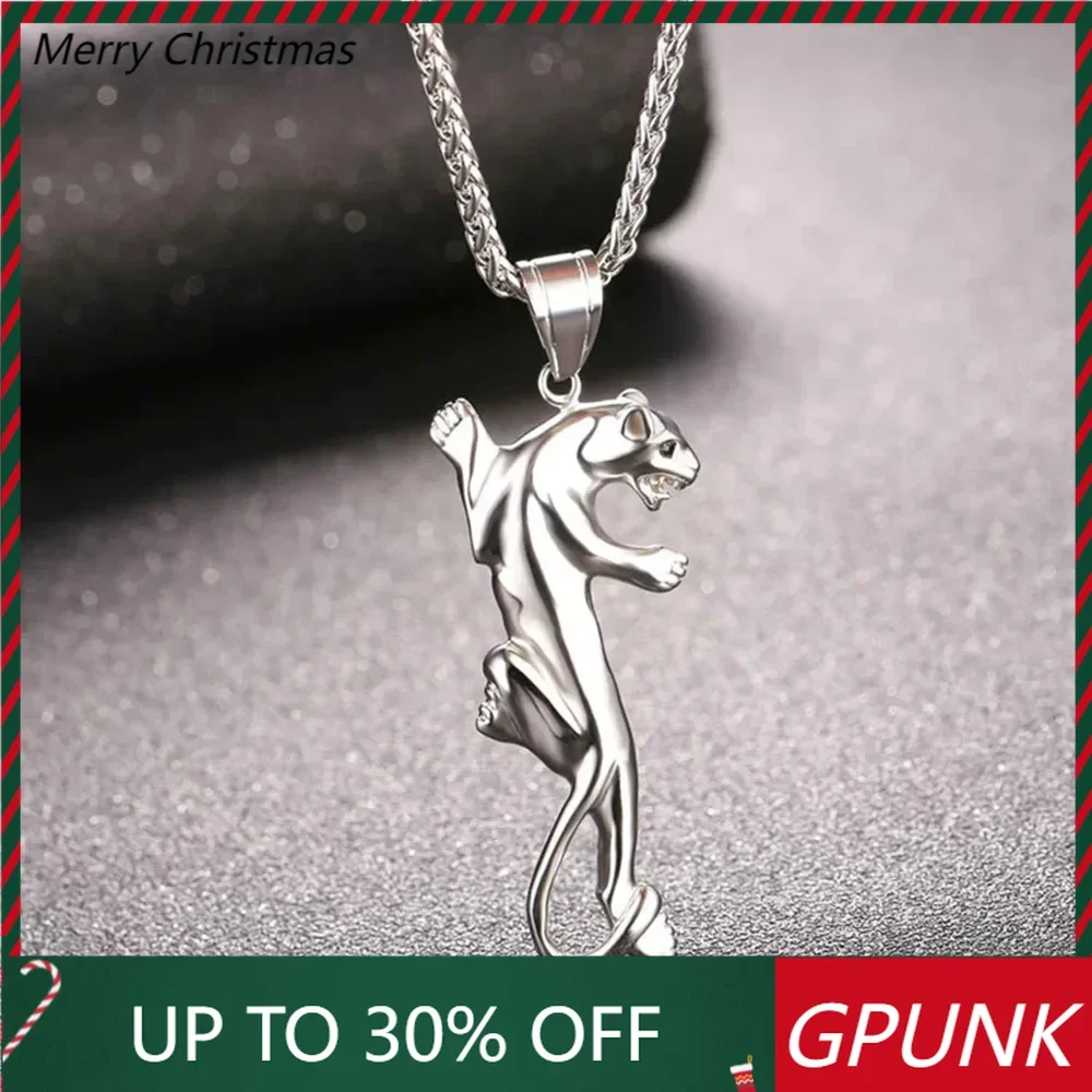 Stainless Steel Lion Tiger Necklace for Men Women Animal Necklace Punk Wear Accessaries Birthday Party Holiday Jewlery Gifts