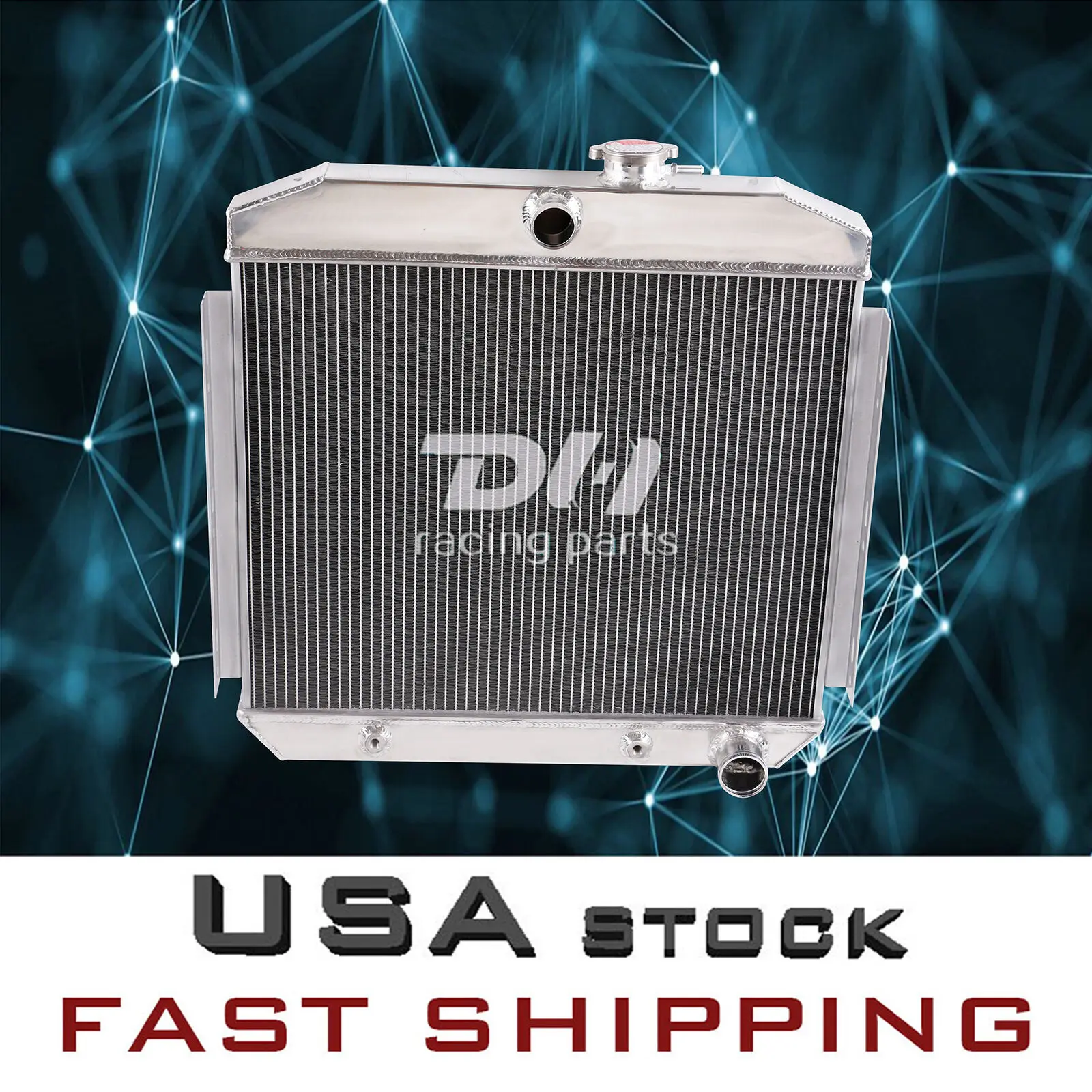 DH CU5057 Fit 1955-1957 1956 Chevy Bel Air 150 210 Del Ray 6CYL I6 3Row مشعاع تبريد من الألومنيوم