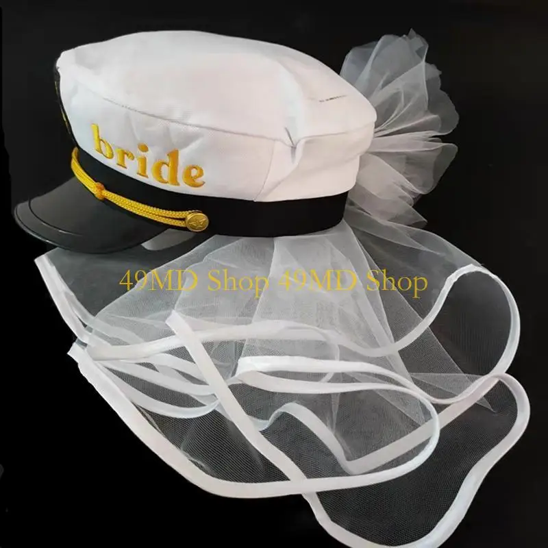 49MD Captain Costume Hat Cap Marine (White) As Shown 26x23x11cm