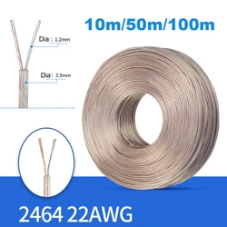 2-Core 22AWG 3A Tinned Copper Transparent Home Bedroom Audio LED Lighting Electronic Toy Car Battery Power Electric Wire Cable