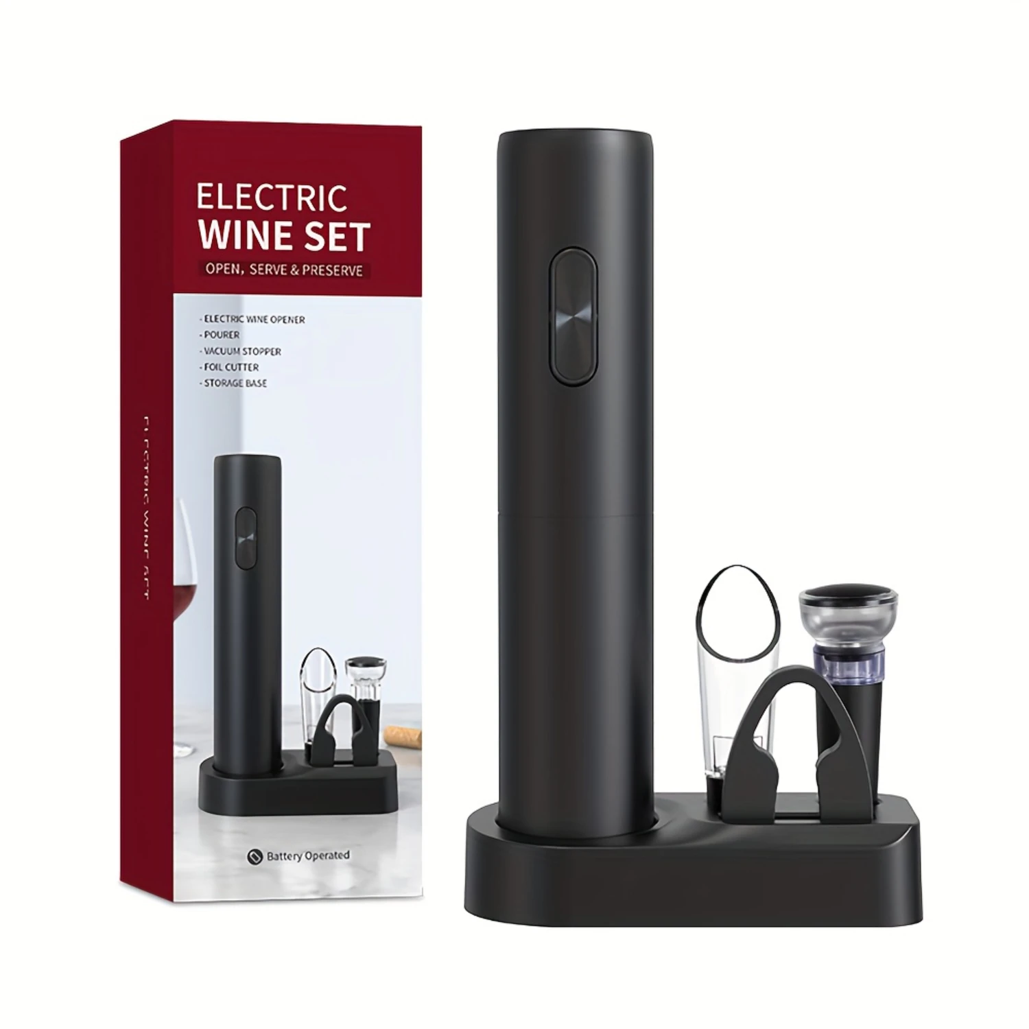 Effortless Wine Opener Set  Battery-Powered Automatic Corkscrew with Foil Cutter - The Perfect Party Companion & Wine Lover Gift