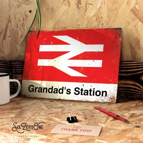 Personalised Railway Train Station Metal Sign Landscape Platform Steam rail set --Tin Sign