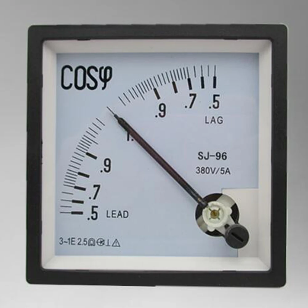 1Pcs SJ-96 COS 380V 5A cosφ three phase power factor meter pointer type power factor meter CP-96 SQ-96 JY-96