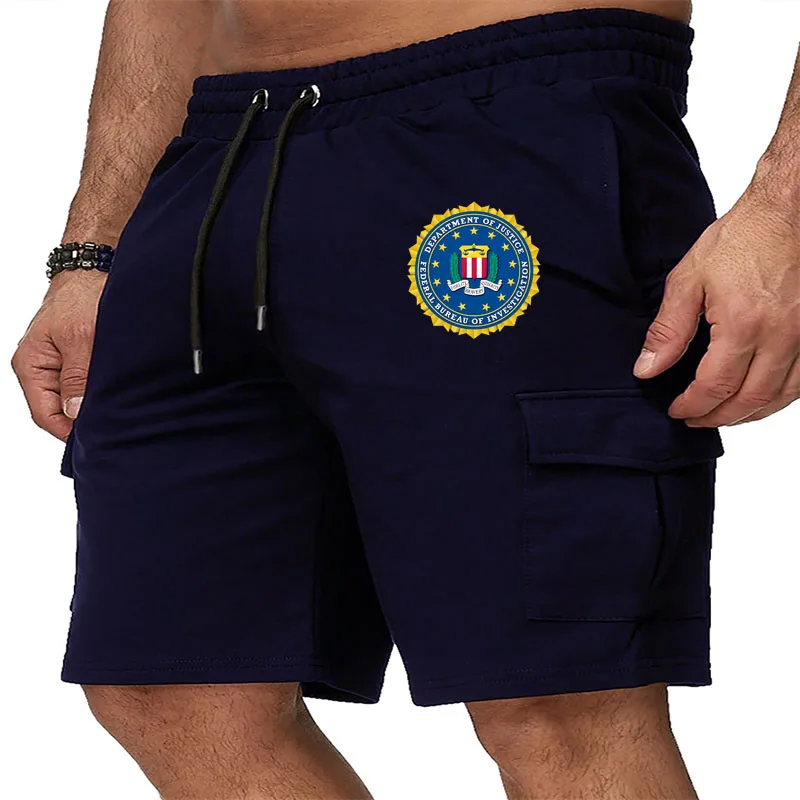 

FBI print Men's Summer Tactical Cargo Shorts Military - Inspired Fashionable Pockets Jogging, Hiking & Work Men's Shorts
