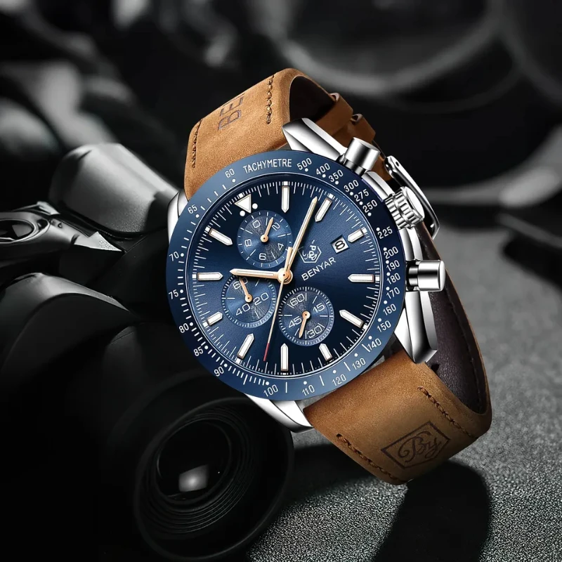 Zeppelin Elegance chronograaf herenhorloge Luxe multifunctioneel uurwerk Klassiek retro design modepolshorloge voor zakelijk gebruik