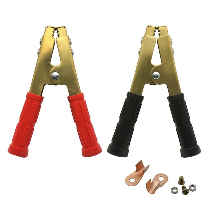 2PCS Thicken Copper 155 Cm Insulated Crocodile Clip Large Alligator Clamp Battery Terminal for Car Auto Vehicle
