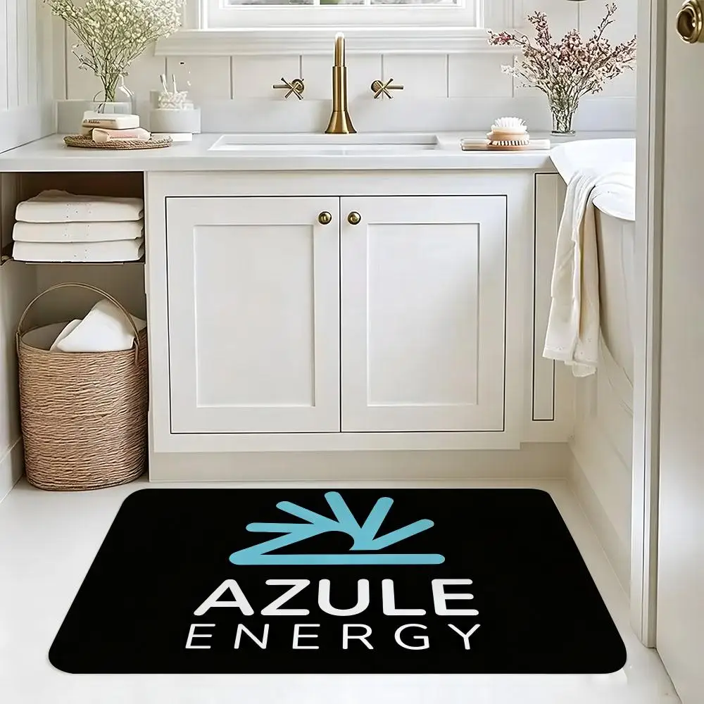Mediterranean A-Azule Tile Aesthetic Floor Mat Absorbent Floor Mat Non-Slip Entrance Rug for Bathrooms Restrooms and Toilets