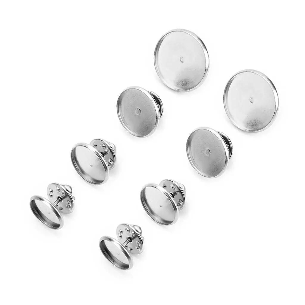 Blank Lapel Pin Cabochon Bezel Setting Badge Pin for DIY Jewelry Making and Company Badges