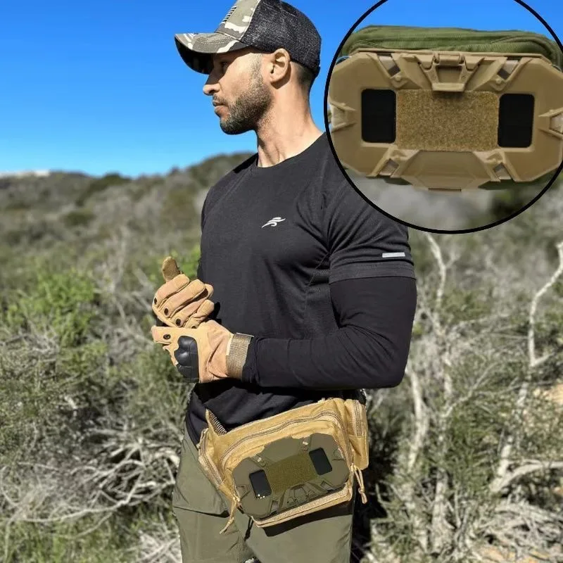 Tactical MOLLE Admin Panel Foldable Phone GPS Holder Chest Rig Vest Accessory For Hunting Airsoft Outdoor