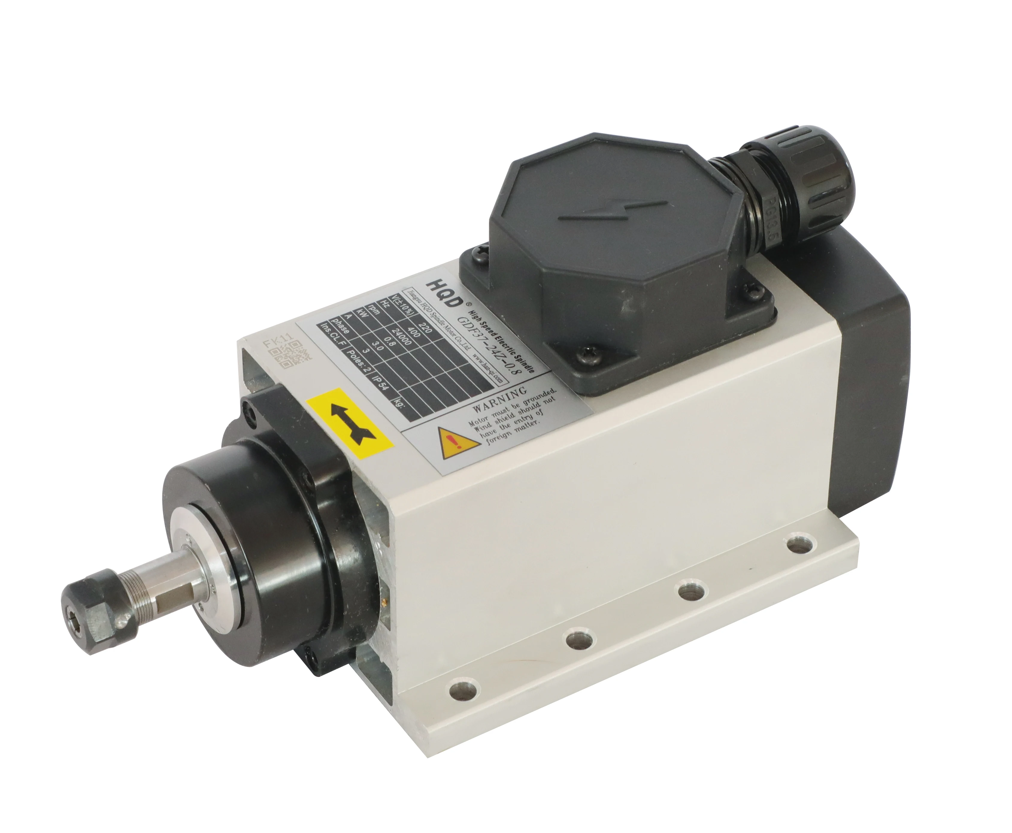 HQD 0.8Kw 800W ER11 24000rpm Air Cooling Spindle Motor for Cnc Router GDF37-24Z/0.8