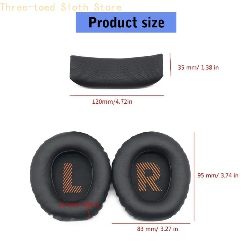 Protein Leder Ohrpolster Ohrpolster Schwamm Ohr Kissen Abdeckung Stirnband für 350 360 Headsets E74A – Detail 6