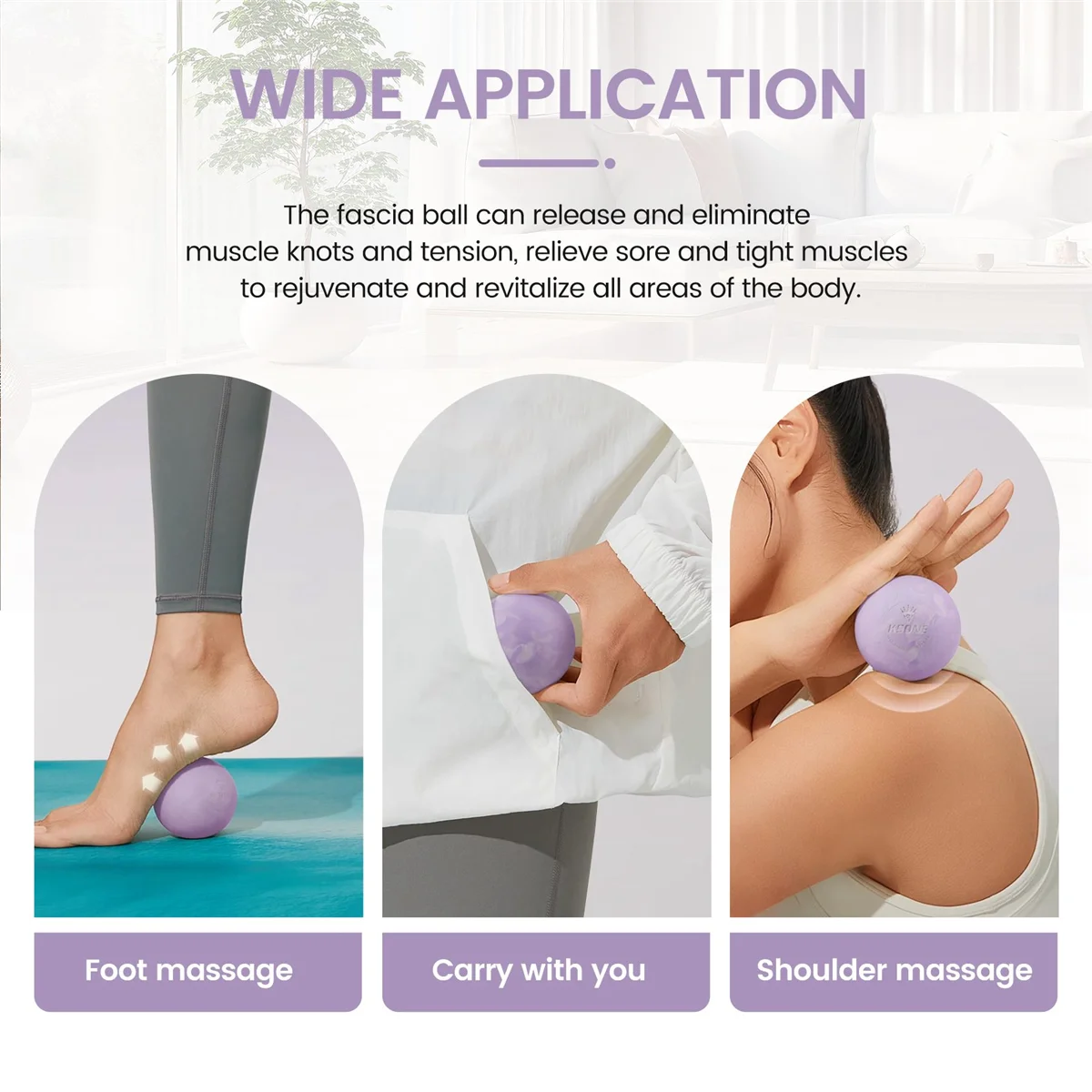 SMIEA KSONE Lacrosse Massage Ball-Portable Fitness Massage Ball -Muscle Massage Roller-Relaxation Soft Massage Ball 1