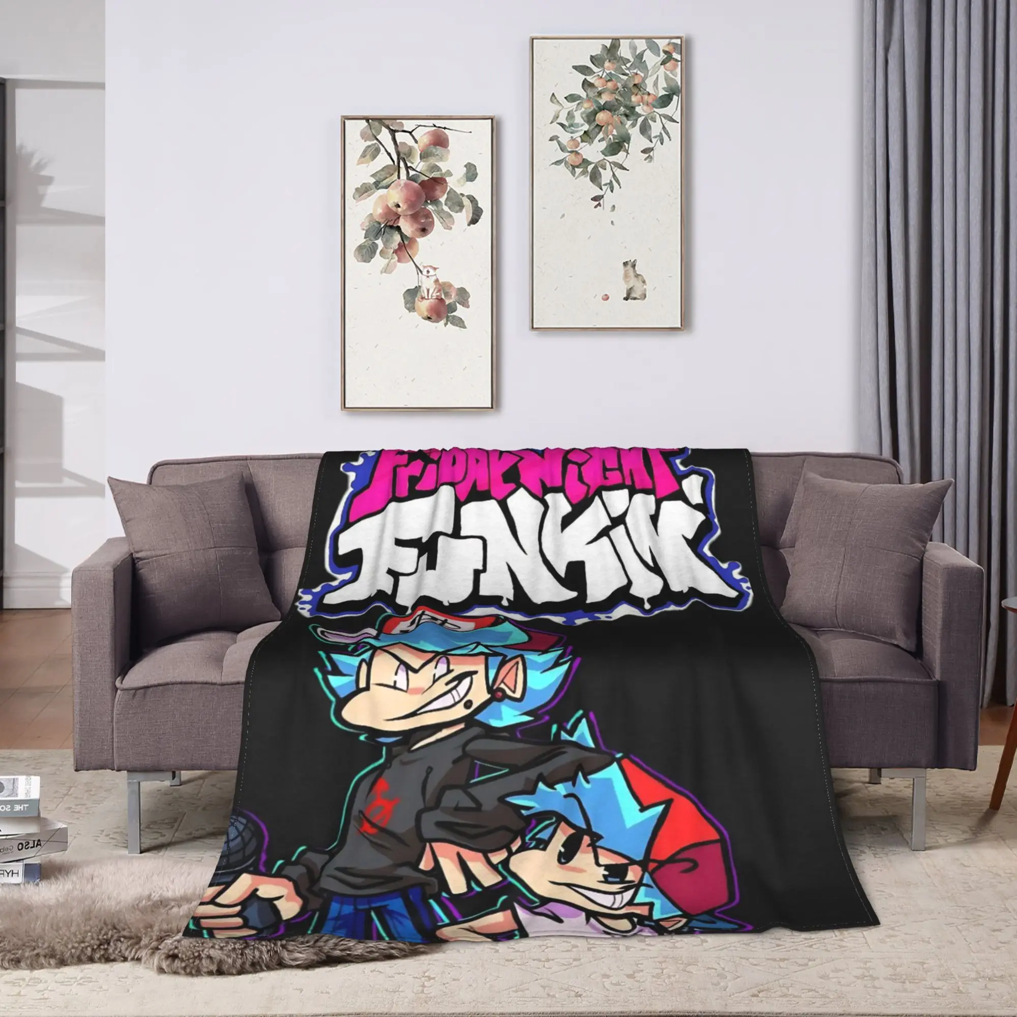 Friday Night Funkins  Plush Blanket Kids Adult  Flannel Throw Blanket For Couch Chair Warm Soft Design Bedspread Birthday Gift