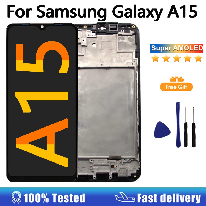 AMOLED A15 LCD do Samsung Galaxy A15 4G/5G Wyświetlacz LCD Ekran dotykowy Digitizer Zamiennik do Samsung A155F A156B LCD