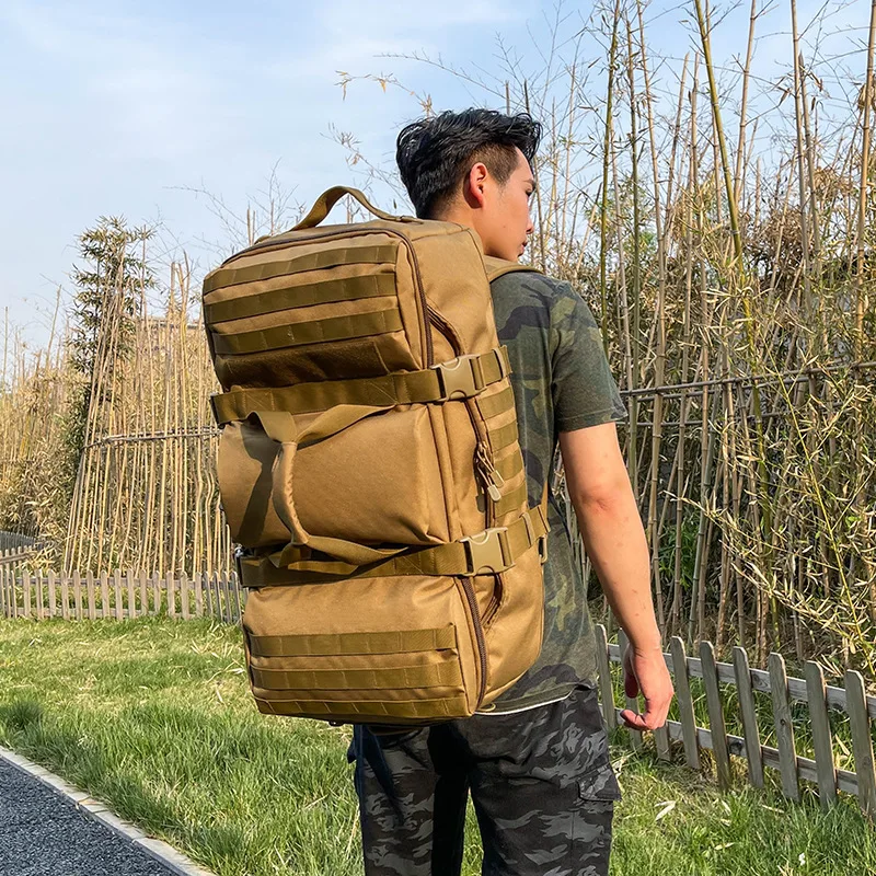 Large Capacity Hiking Travel Backpack Luggage Handbag Outdoor Waterproof Rucksack Mountaineering Camping Sports Tactical Bag