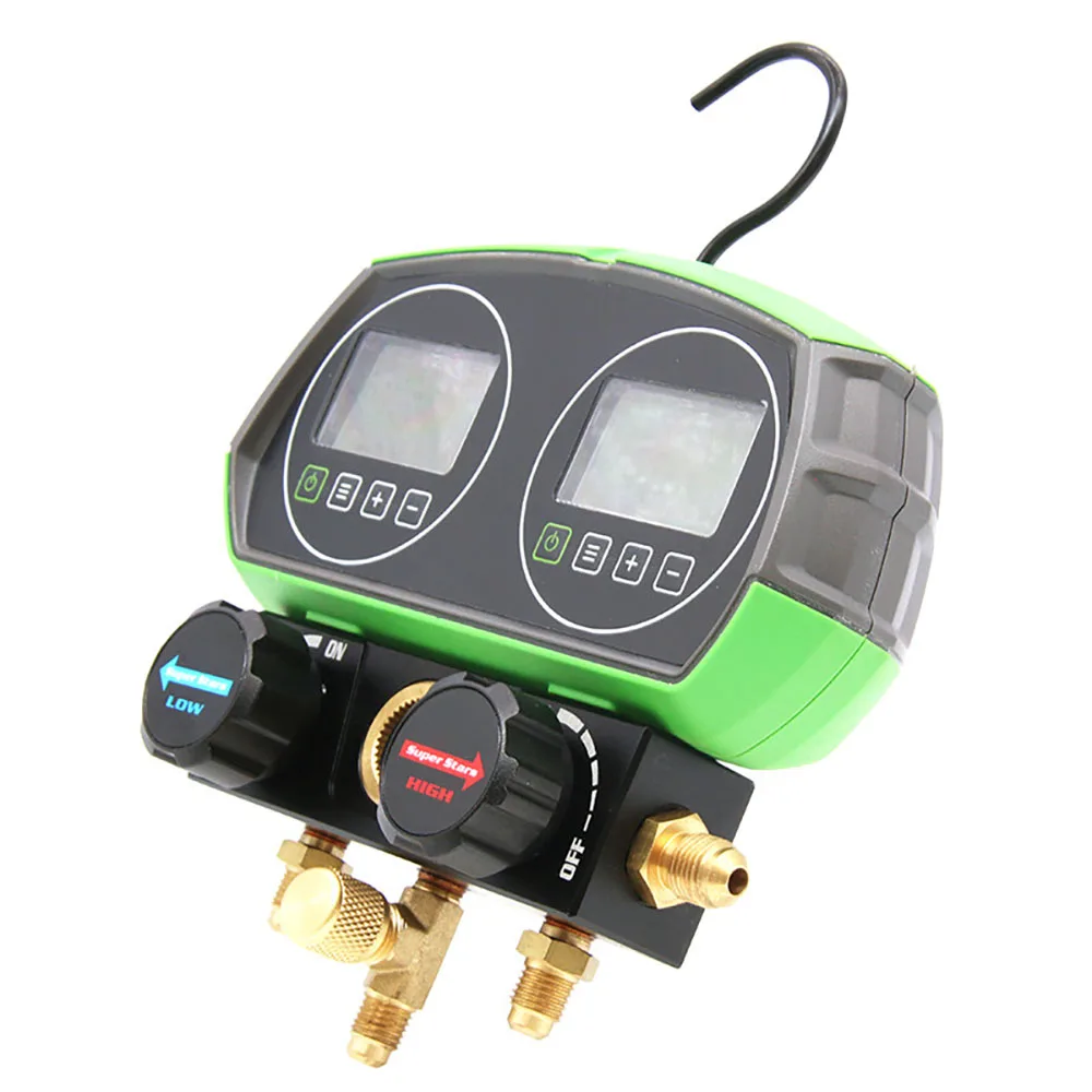Electronic Fluoride Gauge Display Manifold Tester Refrigerant Double Pressure Gauge Car Air Conditioning Leak Detection ST-B268D