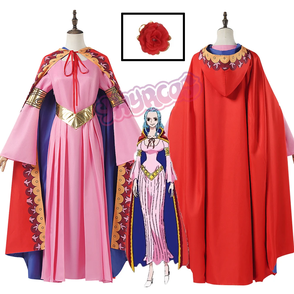 Disfraz de princesa Vivi de Anime, vestido largo de una pieza, capa, trajes de Nefertari Vivi, accesorios para fiesta de Carnaval y Halloween para mujer