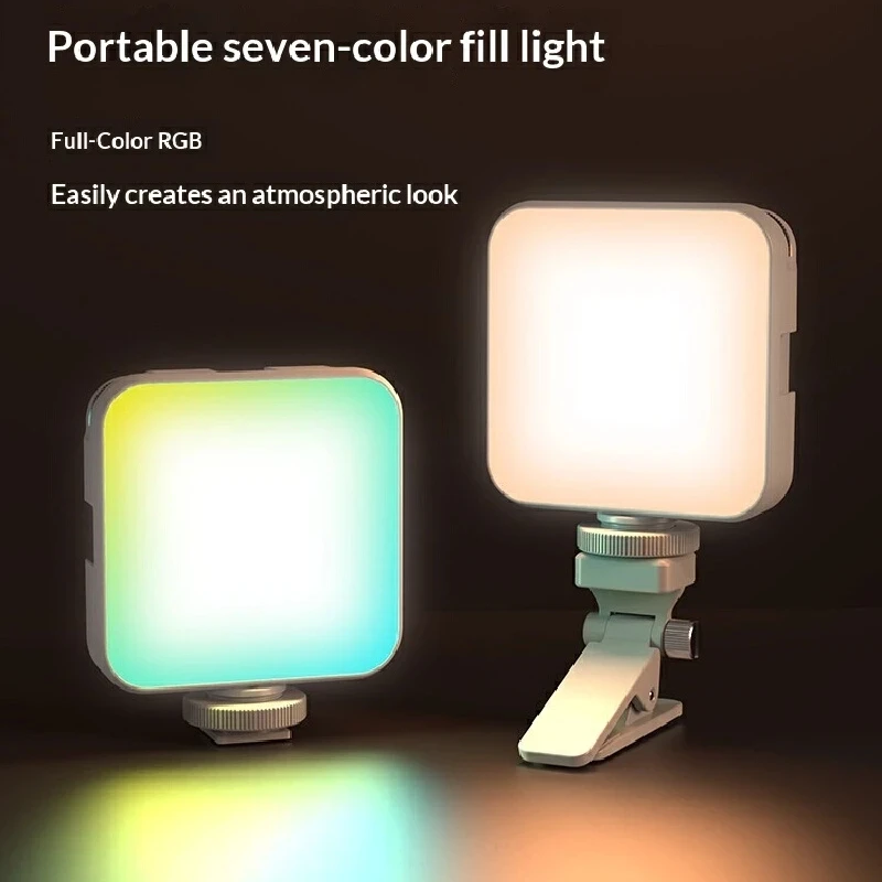 Phone Tripod Rgb Selfie Light Tripod Stand 7 Colors Dimmable Fill Light For Live Streaming Makeup Vlog Photography Mobile Phone