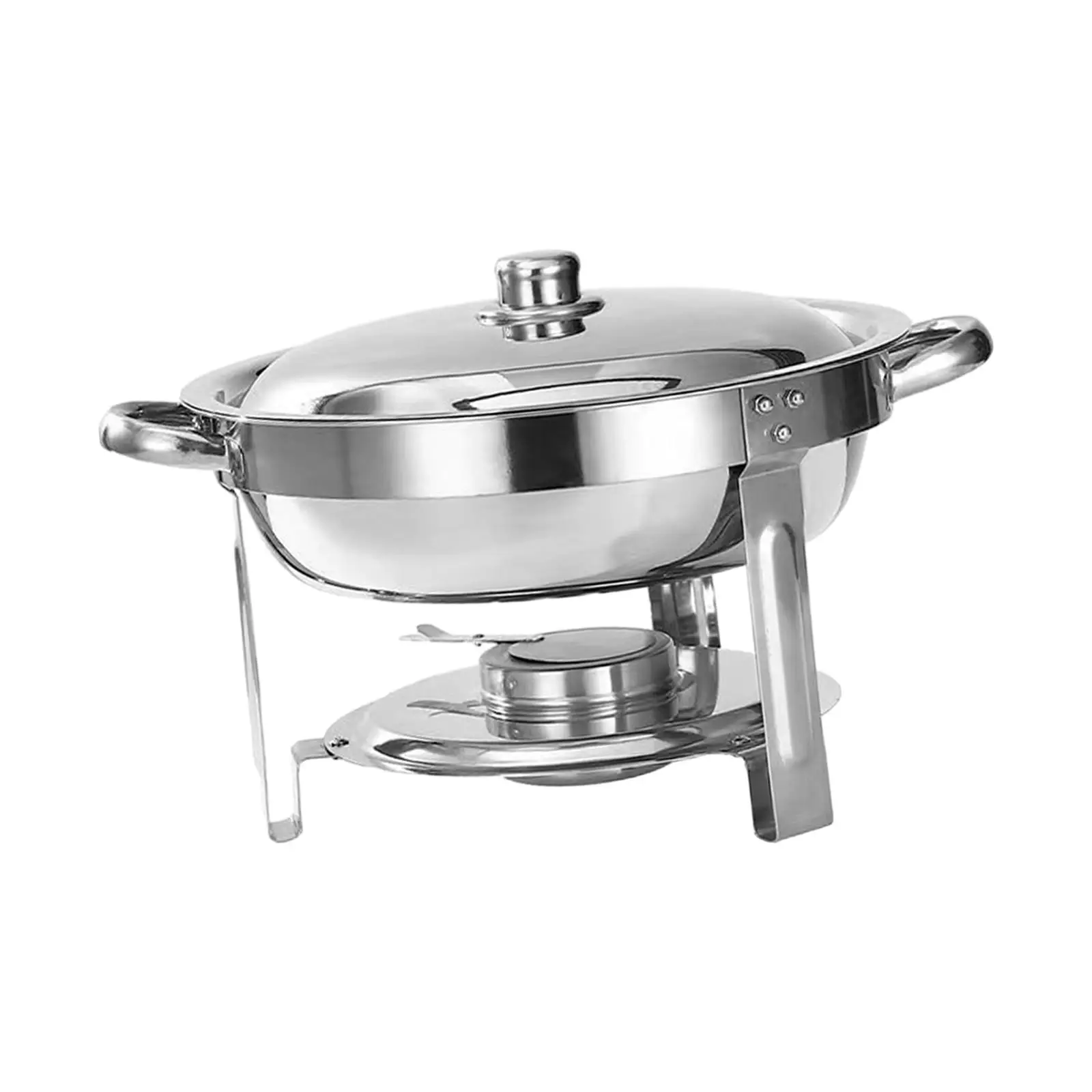 Round Catering Warmer Server 4.5L Catering Food Warmer for Serving Event Cooking Chafing Banquet Soup Stock Pots Parties