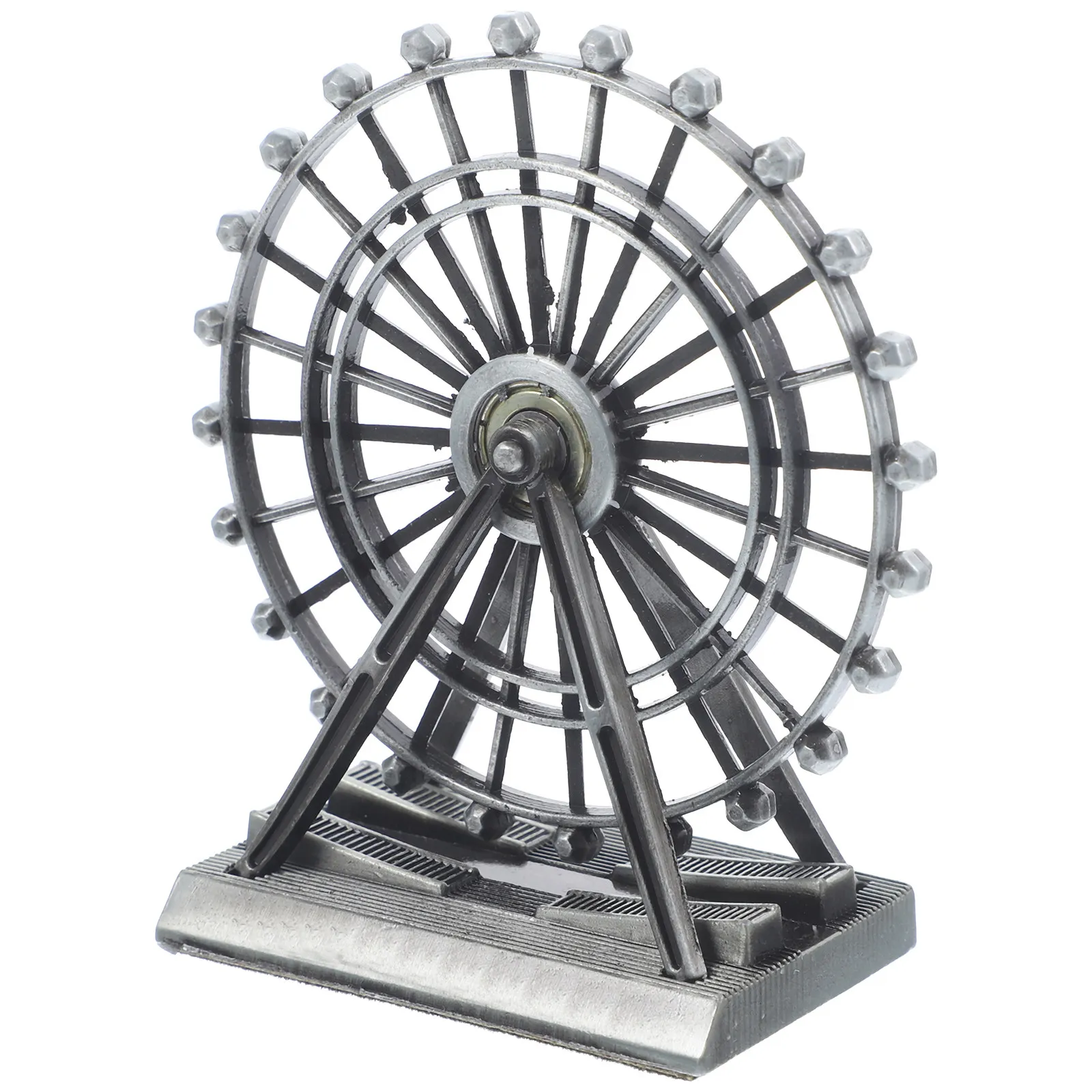 Ferris Wheel Metal Sculpture – Elegant Desktop Ornament for Home, Office & Living Room Decoration
