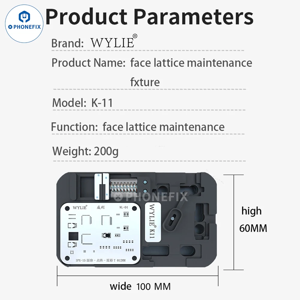 Imagem -05 - Wylie-telefone Face id Dot Matrix Reparação Fixture Iphone x 15pro Max Câmera ic Malha Solda Reparação Original Color Tin Mesh