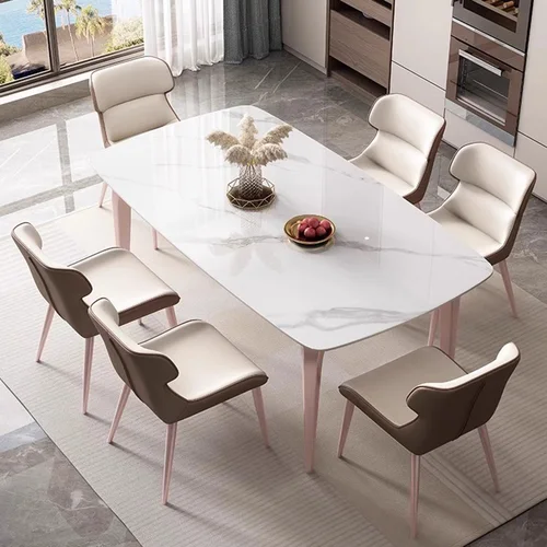 현대적인 미니멀리스트 식탁, 흰색 럭셔리 북유럽 빈티지 식탁 보관, 직사각형 주방 가구