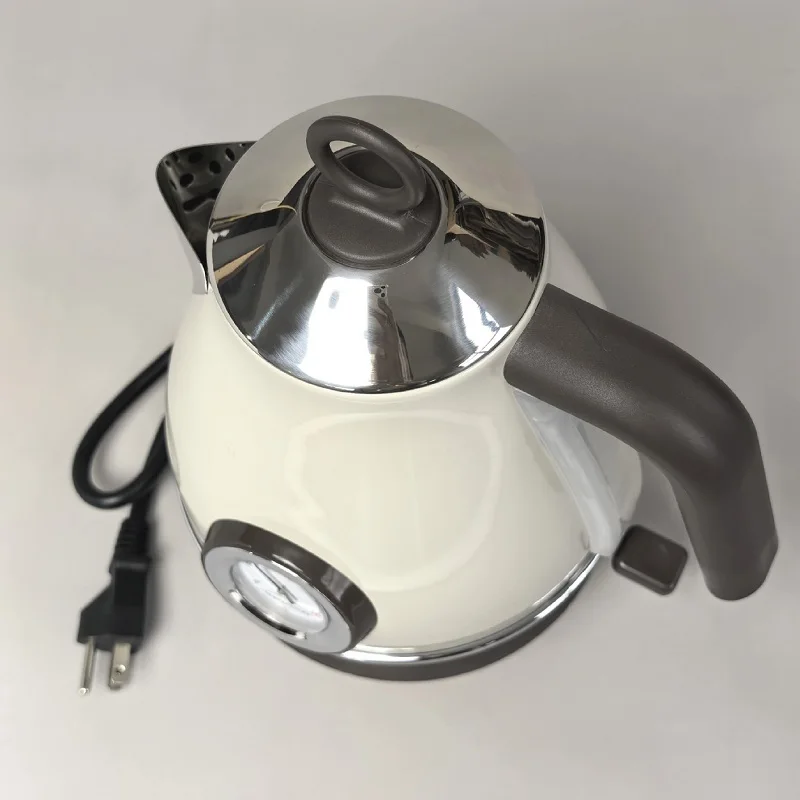110V/220V Retro Electrc Kettle With Temperature Display Boiling Water Kettle Auto Power Off 304 Stainless Steel Teapot 1.7L