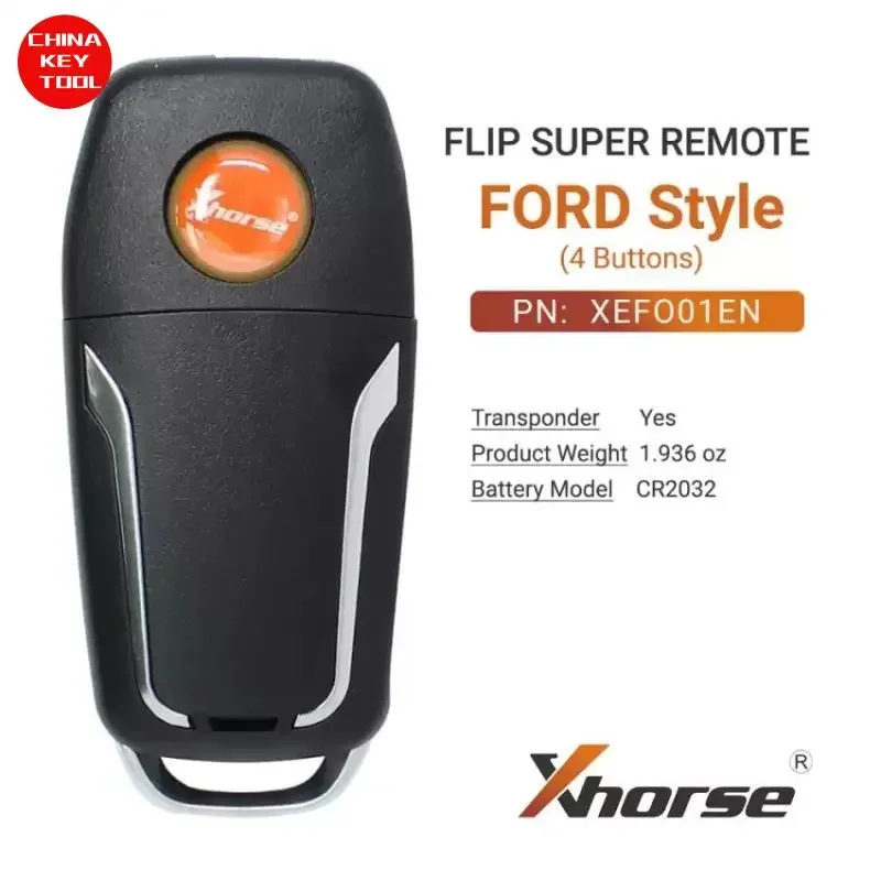 1PCS Xhorse Super Remote Flip Key For Ford Style 4 Buttons XEFO01EN