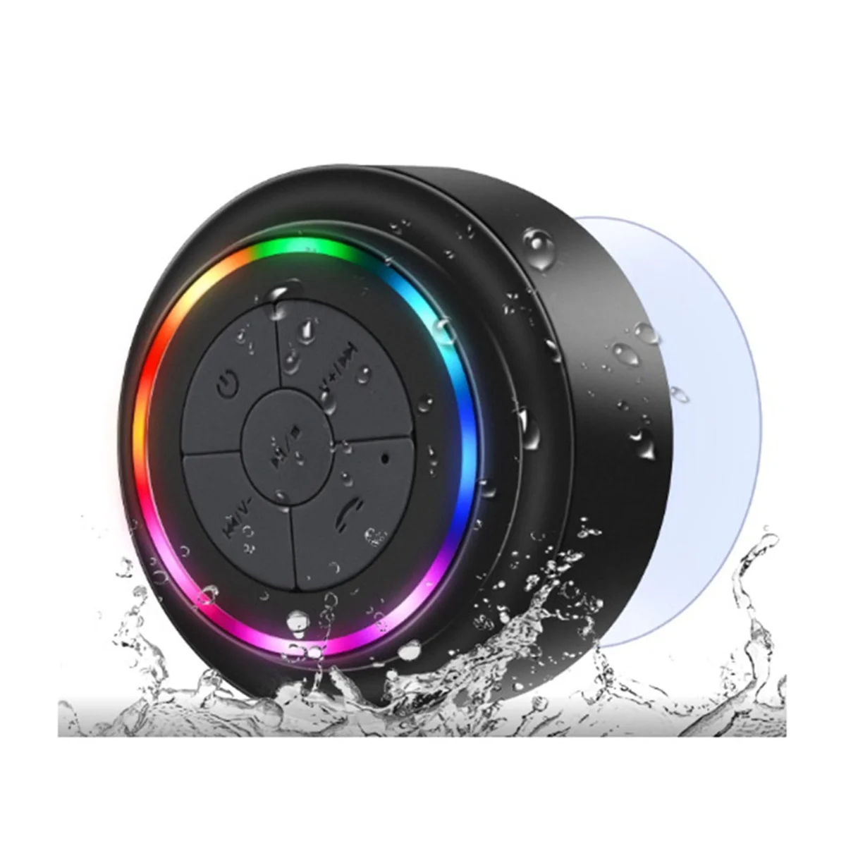 Upagrade Light Stereo Wireless Waterproof BT Speakers Adsorption Cup Shower Speaker FM Radio for Phones Laptop