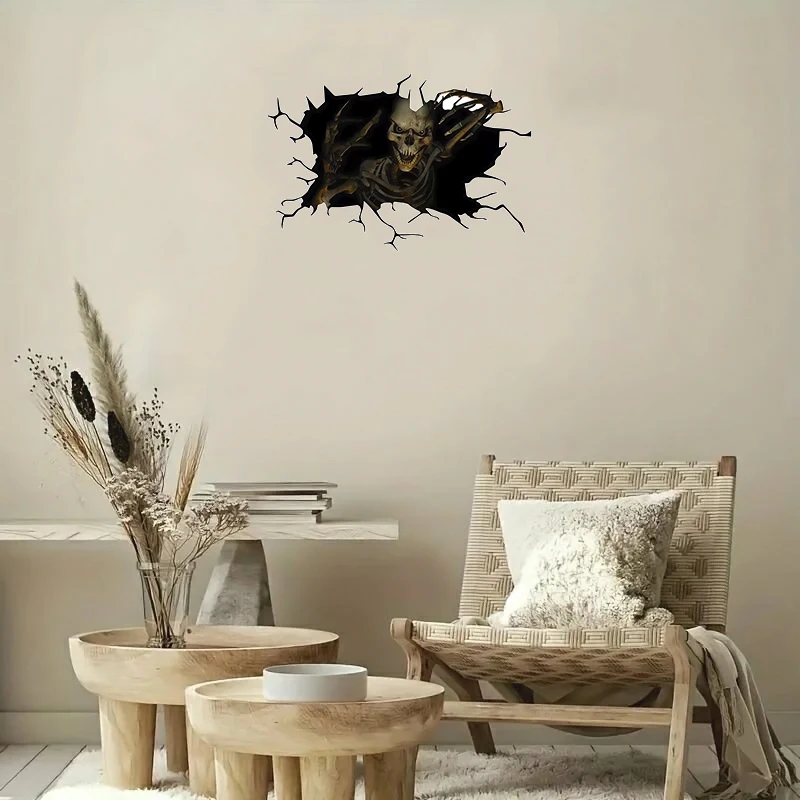 Halloween Floor Wall Sticker Skeleton Horror Personality Caravan Accessories Products PVC Decals Exterior Parts Stylish