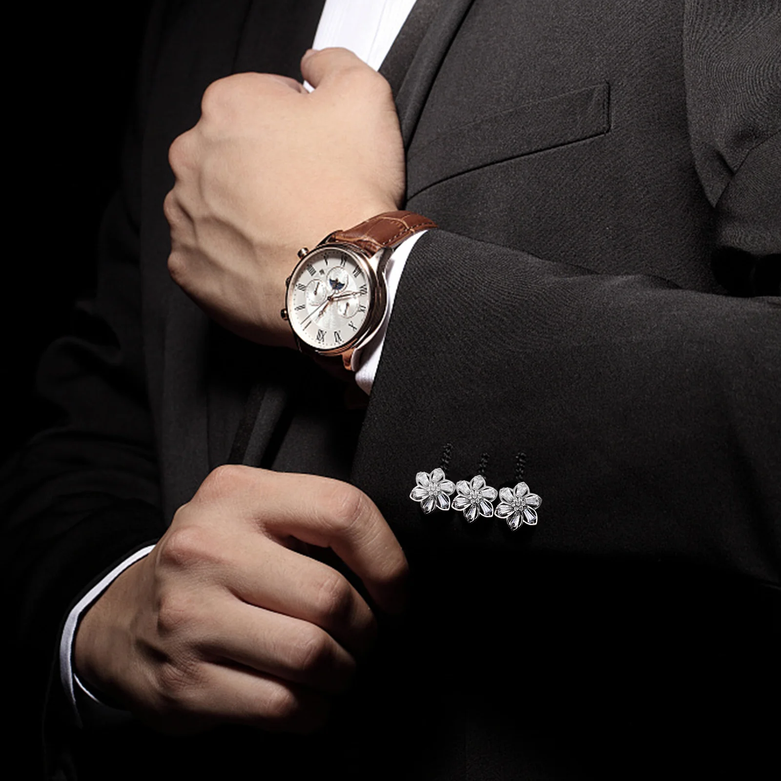 

2Pcs Zircon Button Beautiful Decorative Clothes Accessories Fine Workmanship for DIY Cardigan Coat Jacket Windbreaker Backpack